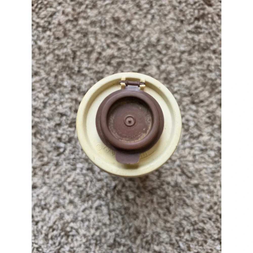 Vintage Tupperware Spice Shaker Harvest Brown Cream Lid 1328-5 Made in USA